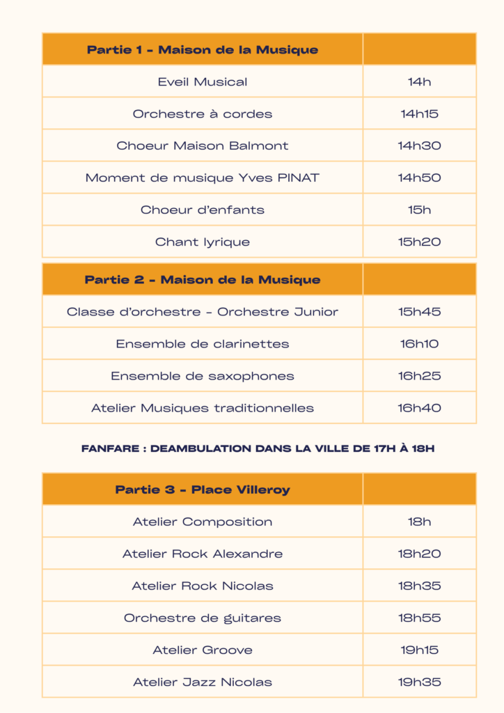 programme fête de la musique