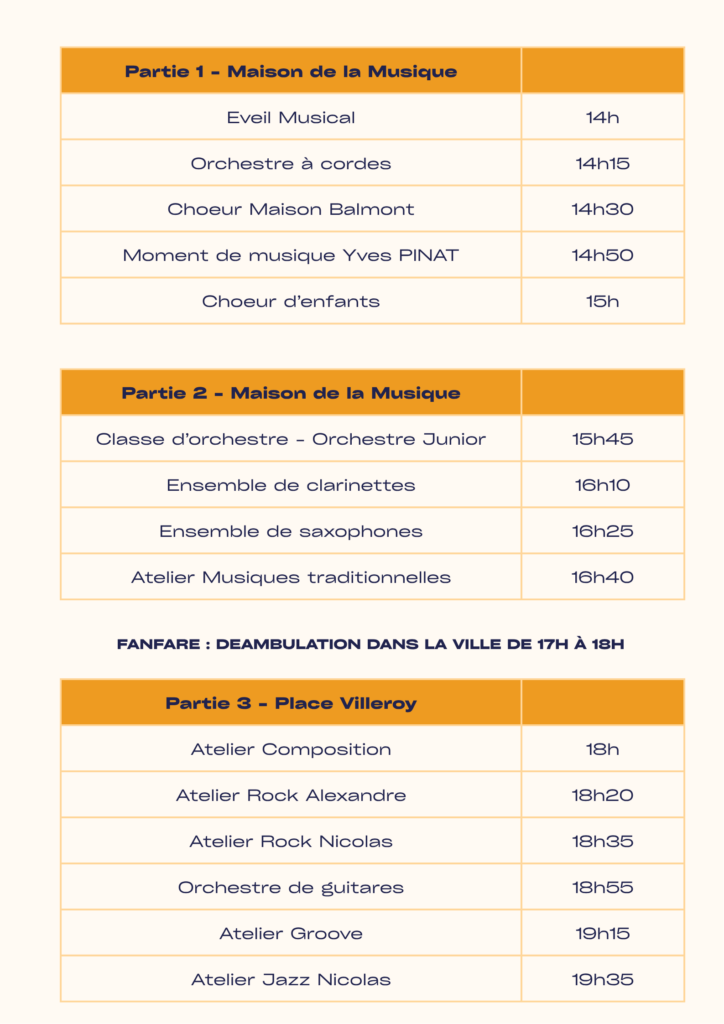 programmation musicale week end 20 et 21 juin 2026